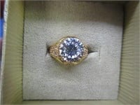 yellow plated cz ring - sz 6.25