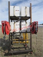 Oil Dispenser with Rack, Reel and Stand