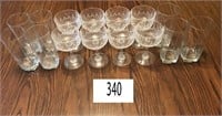 Lot of 15 Glasses - 8 Footed (could be crystal