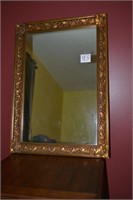 Large Heavy Ornate Wooden Mirror 41.75" T X 29.5"