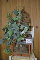 Large Decorative Birdcage Wooden & Metal - 33" T
