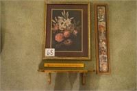 3 Pc. Wall Lot - Small Wooden Shelf A Gold floral