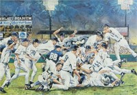 WAYNE GRAHAM BASEBALL SCENE AUTOGRAPHED PRINT