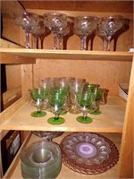 COMPOTE, EGG PLATES, STEM GLASSES W/INSERTS & MORE