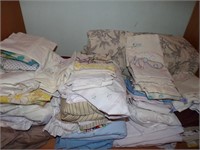 ASSORTED NEEDLEPOINT & OTHER LINENS