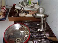 ELECTRIC KNIFE, IRONS, GRINDER & OTHER KITCHENWARE