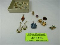 27 Pcs: Gemstones Gold? Earrings And Pendants