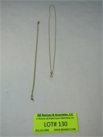 2 14k Gold Chains: 8" Bracelet, 16" Necklace 3 G
