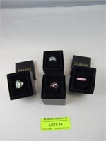 4 Ladies Rings: Pink Diamondau Victorian Style Wit