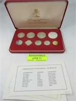 1985 Franklin Mint Bahamian Coin Proof Set 9 Coins