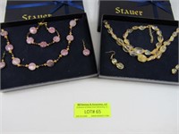 2 Boxed Sets Stone Necklace, Bracelet Earrings