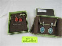 2 Pair Earrings: 1 Sterling Silver And Turquoise C