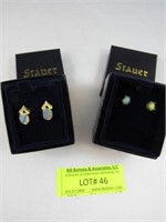 2 Pair Opal Earrings: "5 Star" Studs And Pair Ma