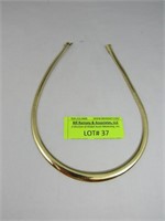 14 K Yellow Gold Tapered Omega Collar Necklace 16"