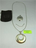 20 Inch Silver Pendant And Silver Disk