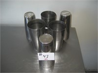 Lot of 6 Stainless Mixer Glasses