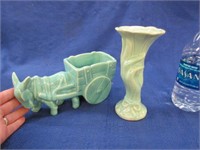 usa pottery vase & usa pottery donkey planter