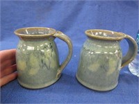 2 lehman-goertzen pottery mugs (goshen, ind)