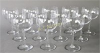 Twelve Baccarat Crystal Wine Goblets