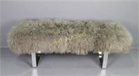 Mid-Century Modern Funky Fuzzy Bench