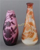 Two Galle Cameo Glass Vases