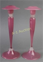 Pair Steuben "Rosalie" Candlesticks