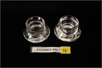 Pair of Steuben open salts, signed
