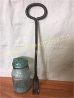 Blacksmith made cast iron chuck wagon fork