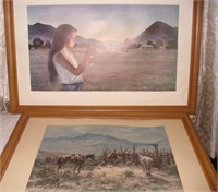 2 Framed Cowboy Prints