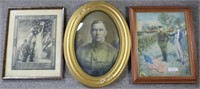 FRAMED US MILITARY PROPAGANDA, PORTRAIT, & PAPERS