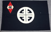 WWII GERMAN HITLER YOUTH DISTRICT FLAG