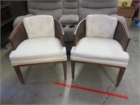 set of vintage occasional chairs (off white-caned)