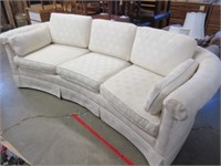 vintage curved front 7ft sofa (off white)