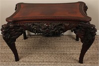 JAPANESE 19th C. CARVED HIGH RELIEF DRAGON TABLE