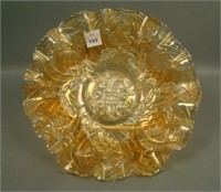 Millersburg Marigold Whirling Leaves Bowl with 3/1