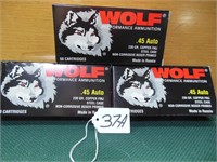 10 Boxes Wolf 45 Auto Ammunition 50/box (Choice)