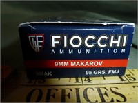 Fiochi 9mm Makarov (9X18) FMJ Ammunition - 50rds