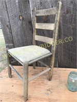 old wooden farmhouse ladder back chair
