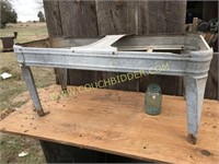 Old galvanized double square wash tub stand