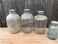 Vintage glass jars-2 with wire bail handles