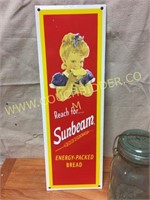 Nostalgic Sunbeam bread vertical tin sign