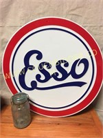 Nostalgic tin ESSO gasoline red band sign