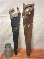 Pair of old hand saws