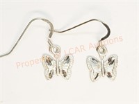 Sterling Silver Butterfly Shape Earrings