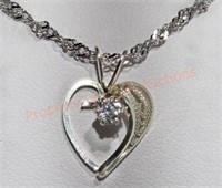 Sterling Silver Cubic Zirconia Pendant Necklace