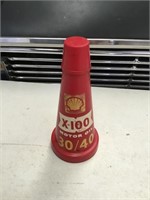Shell X-100 plastic oil bottle top & cap