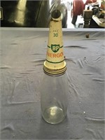 Genuine quart oil bottle & BP Energol  tin top