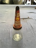 Genuine pint oil  bottle & X-100 tin top