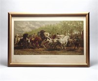 Rosa Bonheur's "Horse Fair", litho, 1887