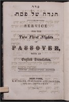 [Judaica] Service for Passover, New York, 1872